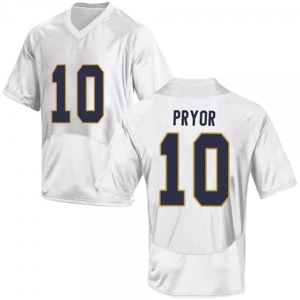 Isaiah Pryor Notre Dame Fighting Irish NCAA Youth #10 White Replica College Stitched Football Jersey OEX6055OK